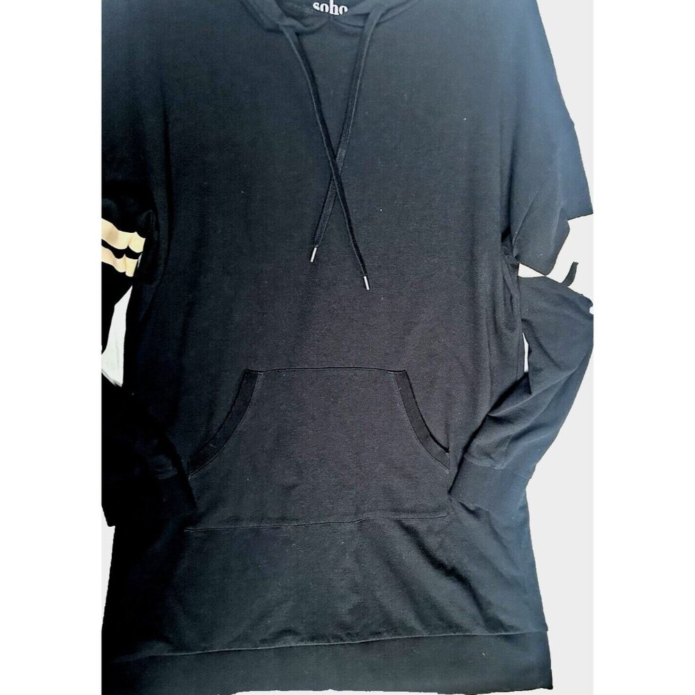 Soho Knit Dress with Hood & Pocket Black
